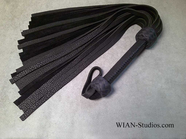 Dark Chocolate Brown  Buffalo Flogger, Laced Handle