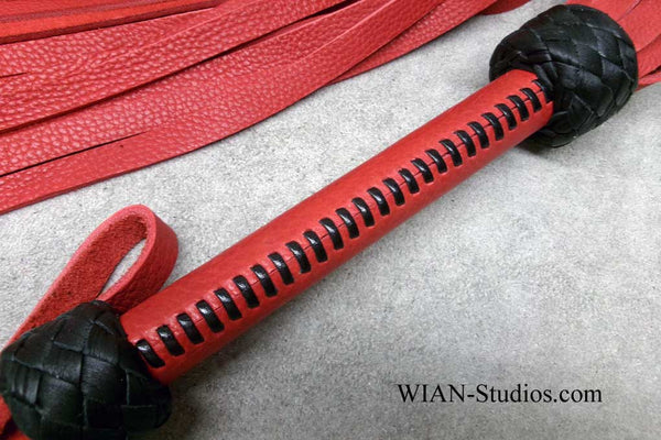 Red Bullhide Flogger, Red Handle