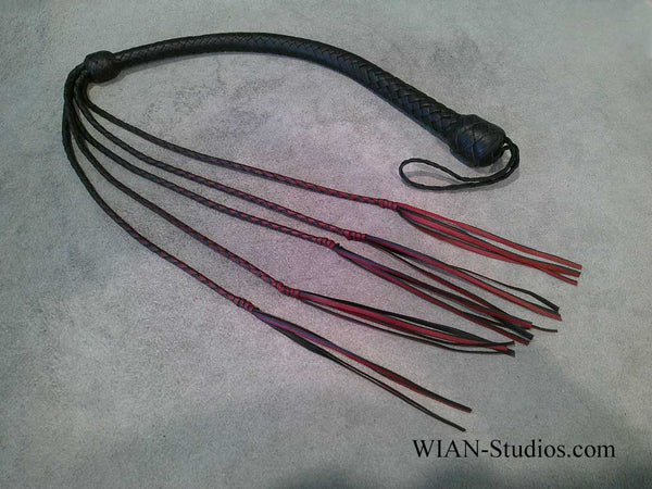 MIni Cat O Five Tails, Black with Red Accents