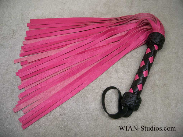 Rose Pink Cowhide Flogger, Medium length