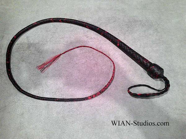 Signal Whip, Black with Splatter Red accents, 3'
