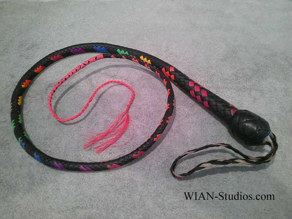 Signal Whip, Neon Rainbow Colors, 3'