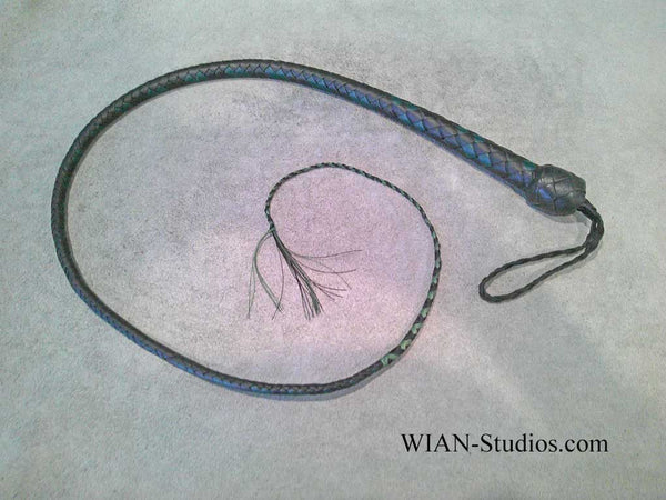 Signal Whip, Black with Green accents, 3'