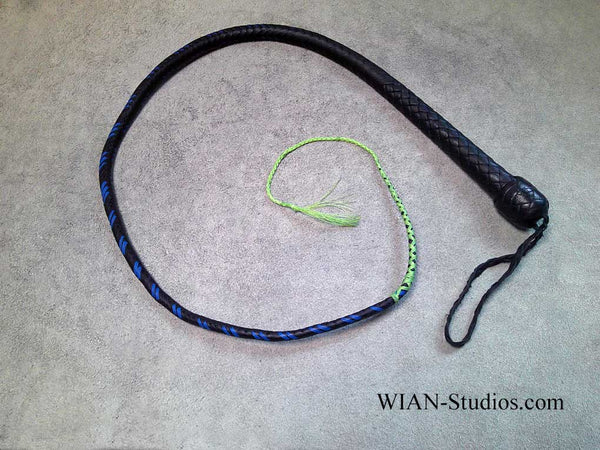 Signal Whip, Black with Blue Accents, 3', UV Reactive