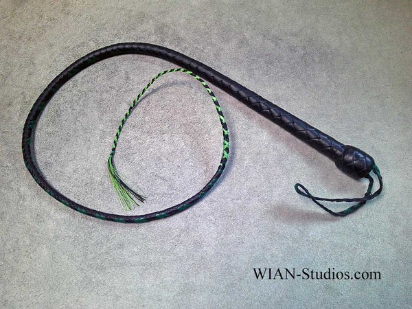 Signal Whip, Black and Green, 2.5', UV Reactive