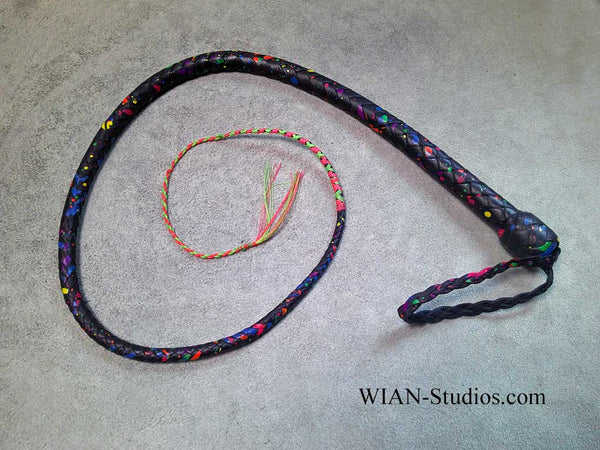 Snake Whip, Rainbow Multi  2.5', UV Reactive