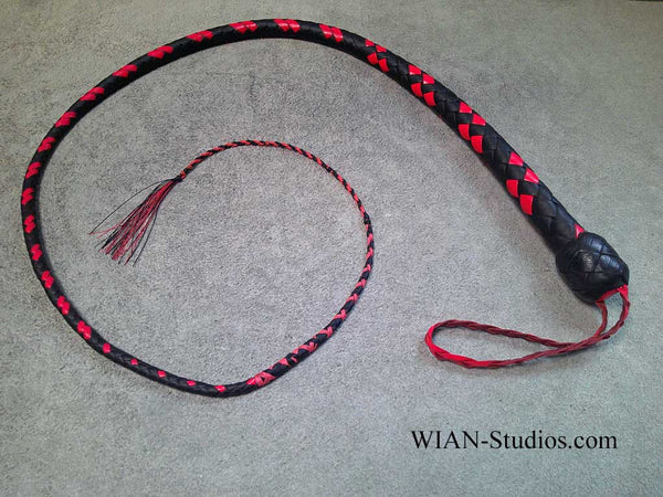 Signal Whip, Black with Fluorescent Red Accents, 2.5', UV Reactive