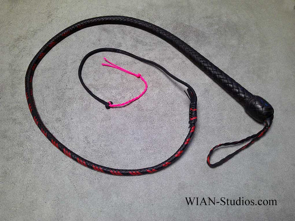 Snake Whip, Black with Red Fade, 3', UV reactive