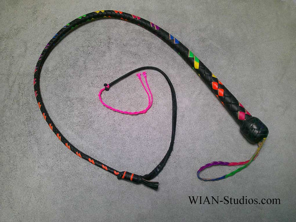 Snake Whip, Rainbow, UV Reactive, 2.5'