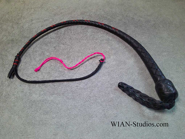 Snake Whip, Black with Red Accents, Pocket Rocket 20"