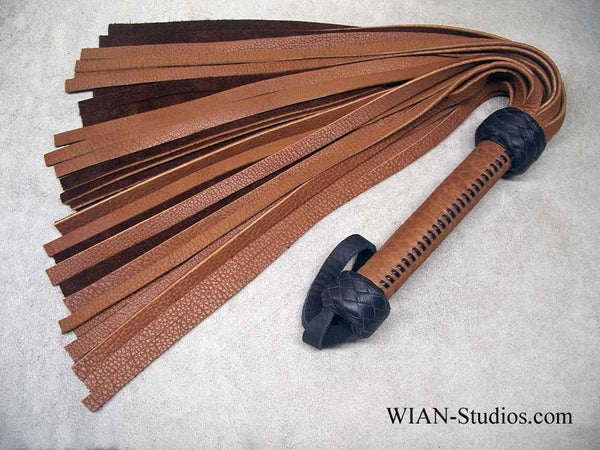 Acorn Brown Buffalo Flogger, Wide Handle