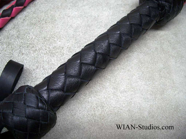 Round Braid Cat-O-Nine in Black and Pink