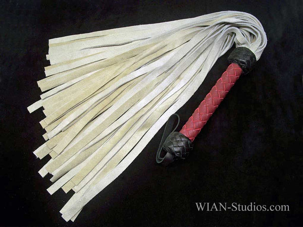 Pearl Chap Suede Flogger, Ruby Handle
