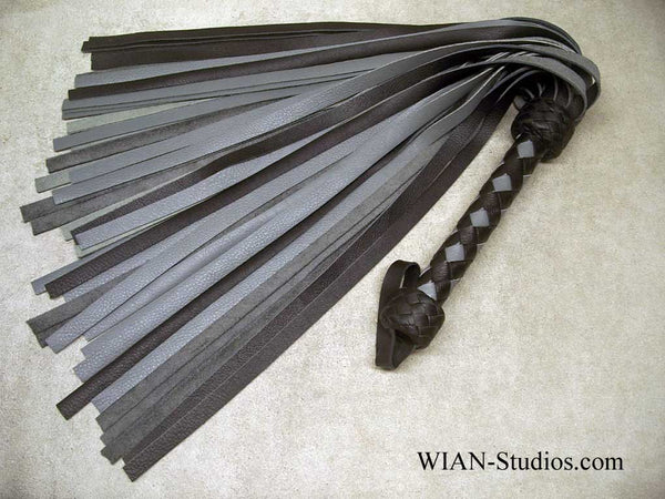 Black and Gray Cowhide Flogger