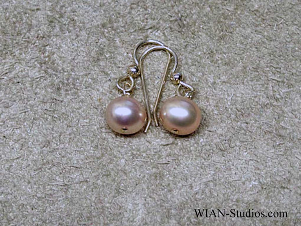 Pink Peanut Pearl Necklace and Earrings