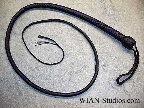 Signal Whip, Black with Purple accents, 4'
