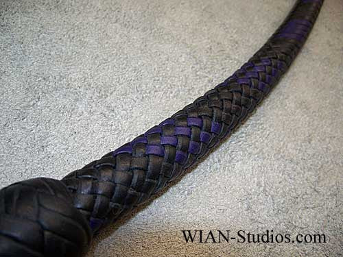 Signal Whip, Black with Purple accents, 4'
