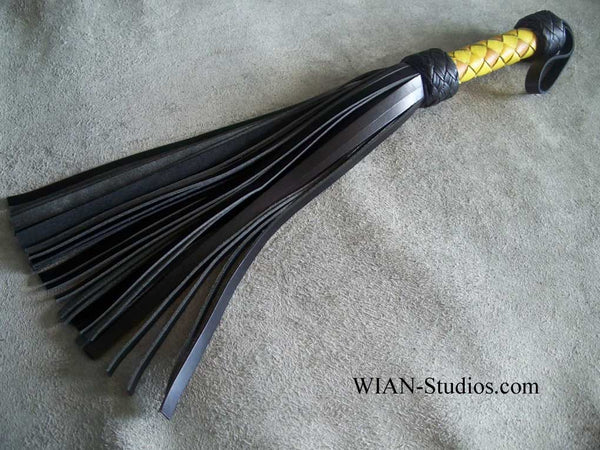 Black Cowhide Flogger, Small, All Sting