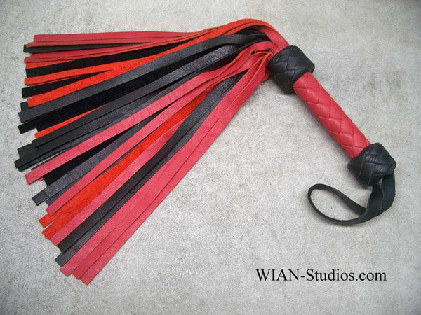 Red and Black Cowhide Flogger, Small
