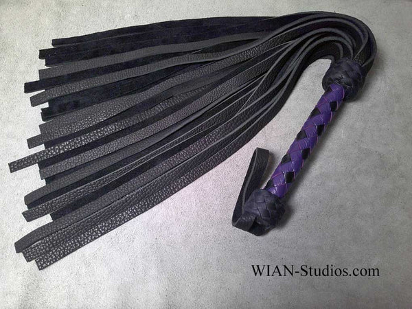 Black Buffalo Flogger, Black and Purple Handle