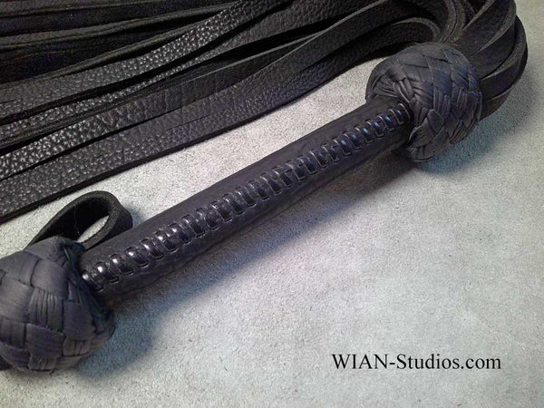 Dark Chocolate Brown  Buffalo Flogger, Laced Handle