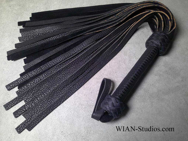 Dark Chocolate Brown  Buffalo Flogger, Laced Handle