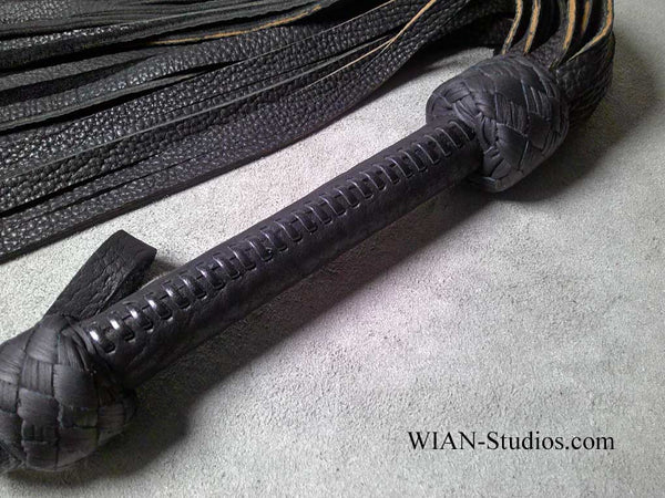 Dark Chocolate Brown  Buffalo Flogger, Laced Handle