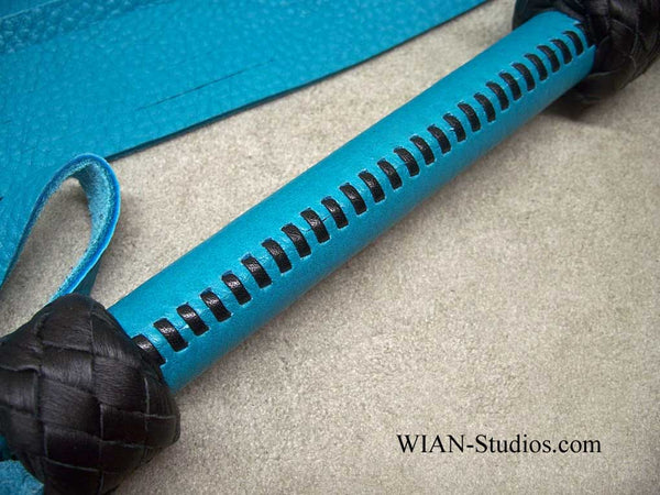Turquoise and Black Bullhide Flogger