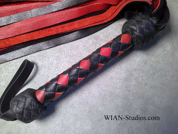 Black and Red Cowhide Flogger