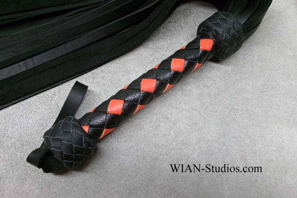 Black Cowhide Flogger, Heavy Sting
