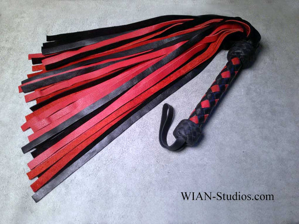 Black and Red Cowhide Flogger