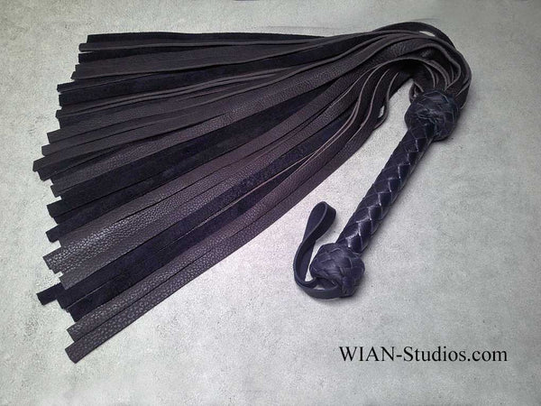 Dark Chocolate Brown Cowhide Flogger, Heavier Hide