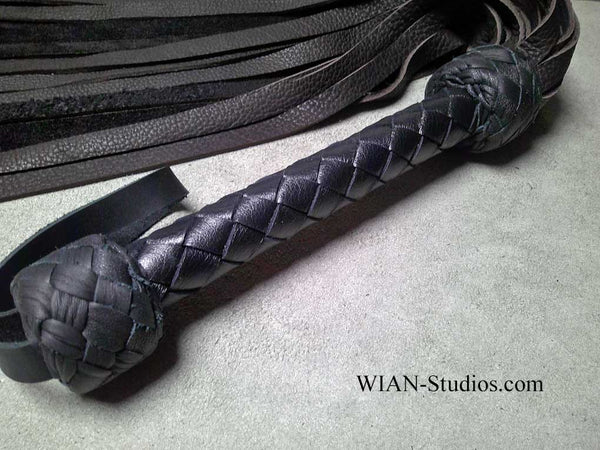Dark Chocolate Brown Cowhide Flogger, Heavier Hide