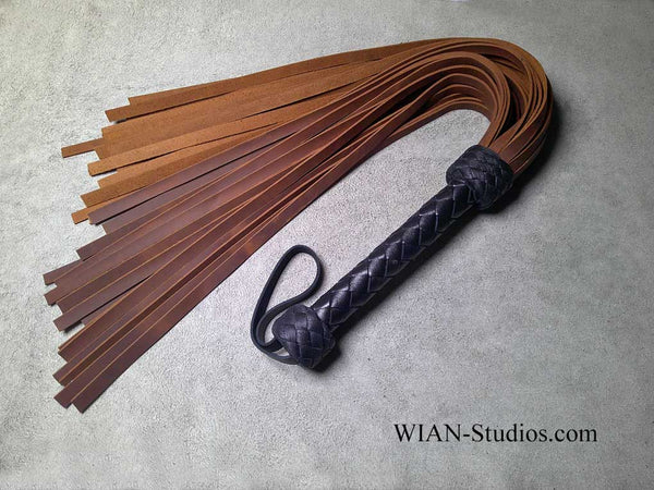 Brown Cowhide Flogger, Heavy, Sting