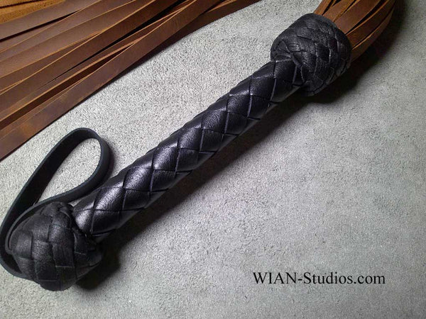 Brown Cowhide Flogger, Heavy, Sting