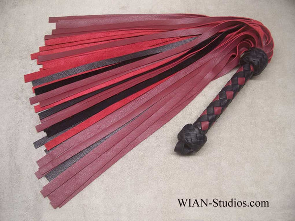 Burgundy and Black Cowhide Flogger