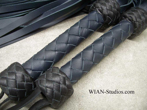 Dark Blue Cowhide Floggers, Medium, Matched Set