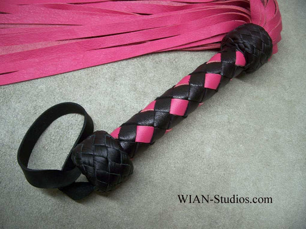 Rose Pink Cowhide Flogger, Medium length