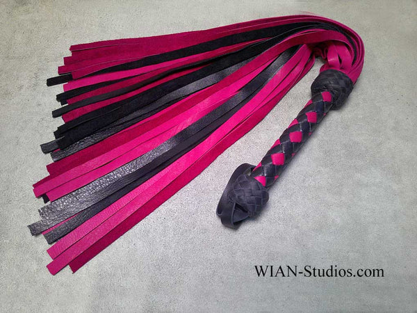 Hot Fuchsia Pink Cowhide Flogger