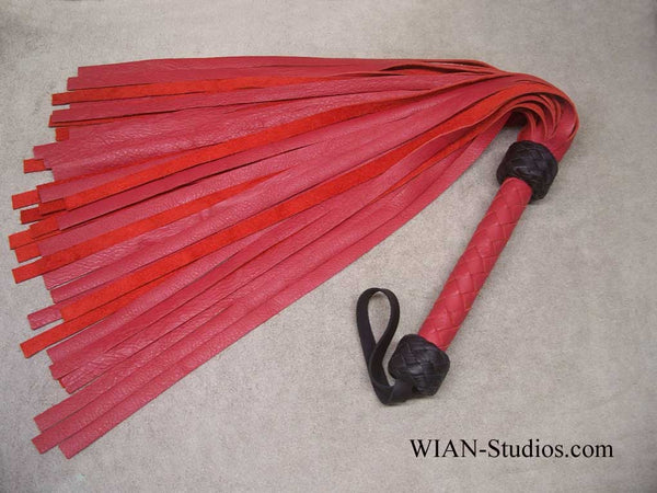Cherry Red Cowhide Flogger