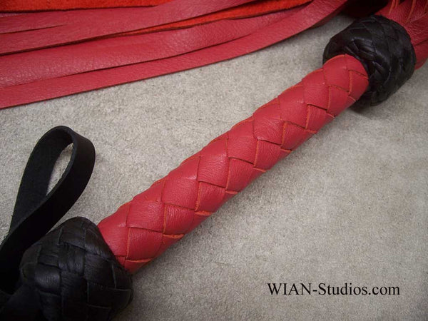 Cherry Red Cowhide Flogger