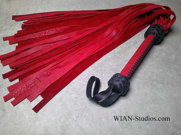 Cherry Red Cowhide Flogger