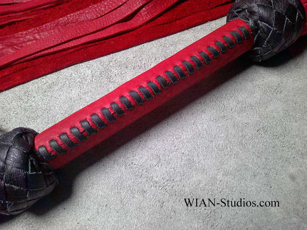 Cherry Red Cowhide Flogger