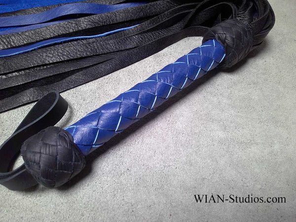 Black Elk and Royal Blue Cowhide Flogger
