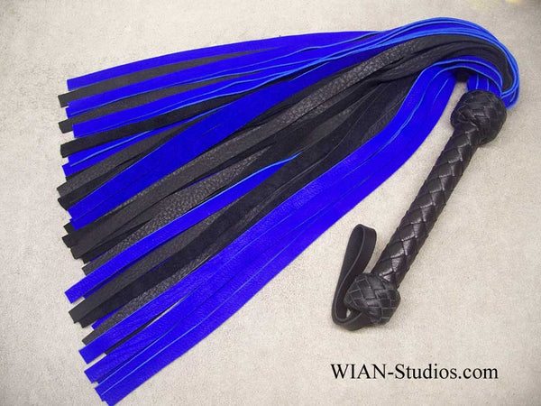 Royal Blue and Black Elk Flogger