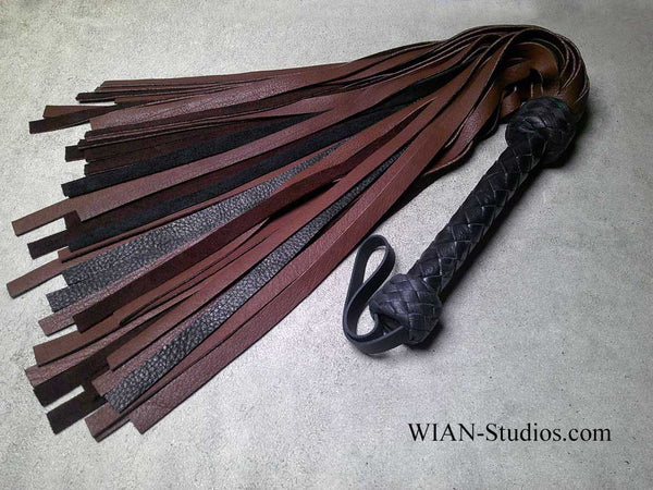 Chocolate Brown and Black Elk Flogger