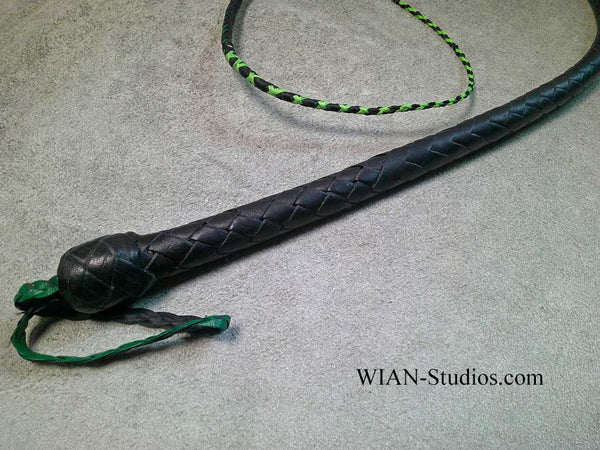 Signal Whip, Black and Green, 2.5', UV Reactive