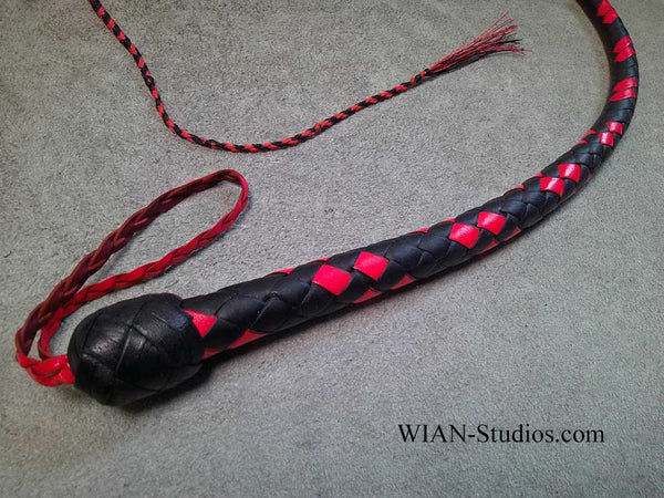 Signal Whip, Black with Fluorescent Red Accents, 2.5', UV Reactive