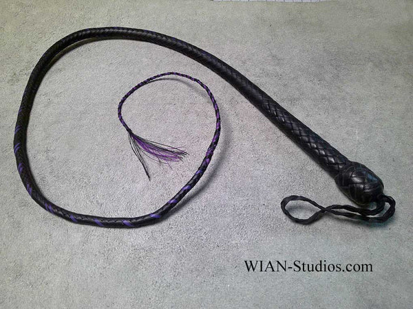 Signal Whip, Black with Purple Accents, 3'