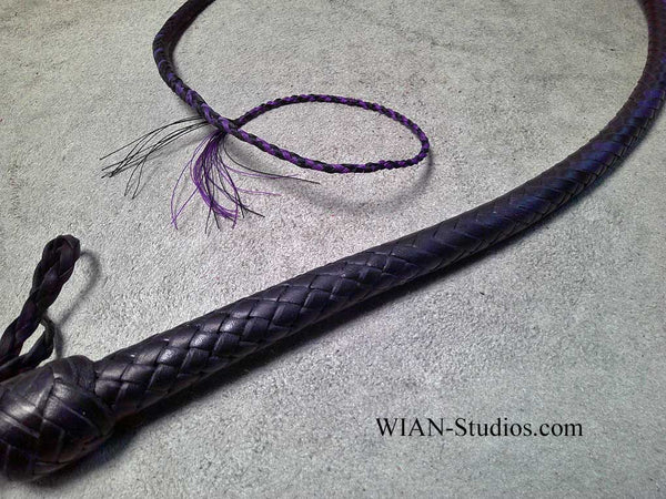 Signal Whip, Black with Purple Accents, 3'